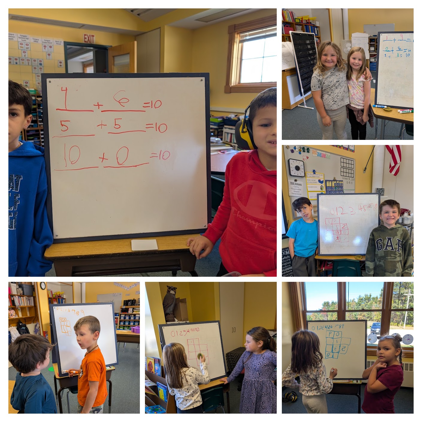 students working on desktop whiteboards.